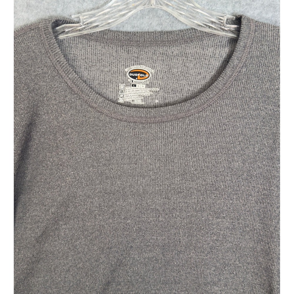 Duofold Champion Thermal Top Mens Large Gray Long Sleeve Base Layer Waffle Knit
